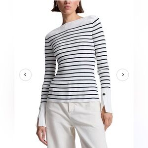 A.L.C. Anya Striped Boat Neck Top Size M; New with Tags